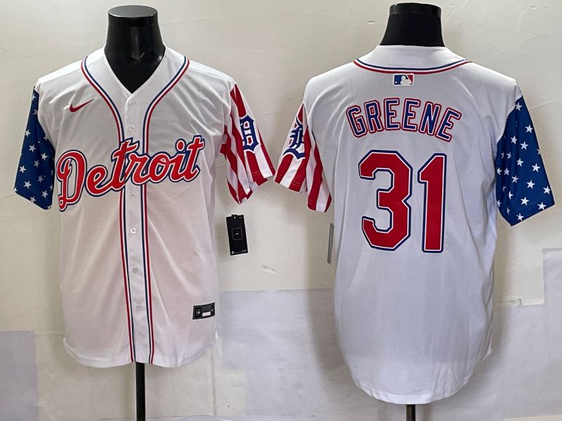 Men Detroit Tigers #31 Greene White National Flags 2025 Nike MLB Jersey style 3->detroit tigers->MLB Jersey